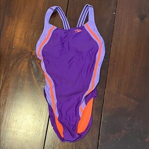 Speedo Vibrant Purple and Orange One-Piece